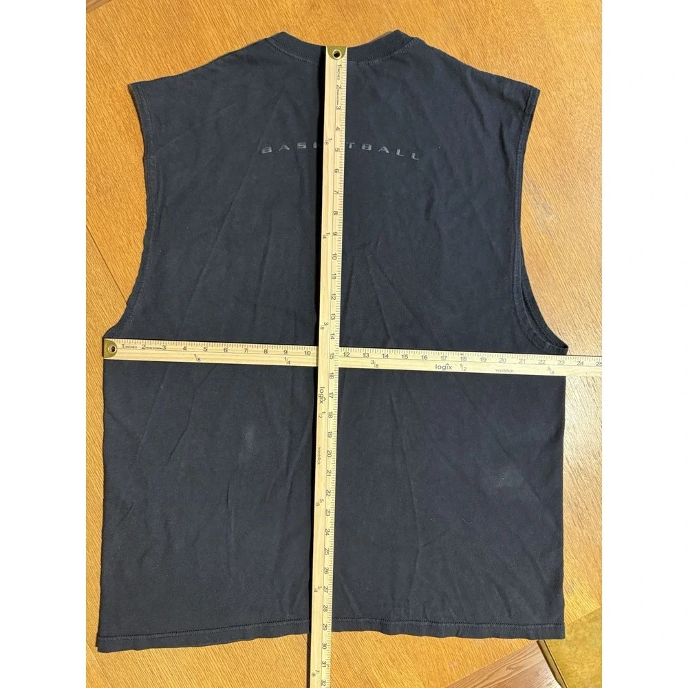 Vintage Adidas Basketball Muscle Tank XL Black‎ Made USA Sleeveless Tee 00s